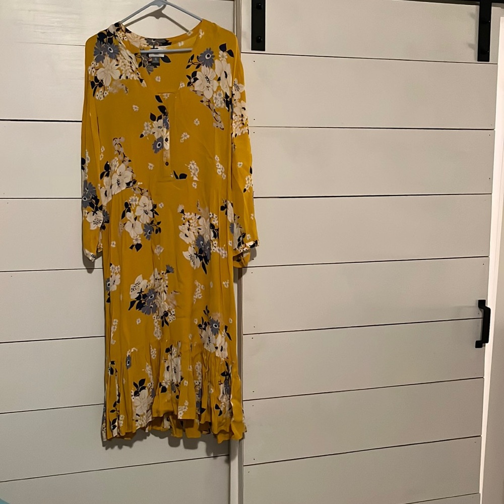 Yellow and Blue Floral Dress